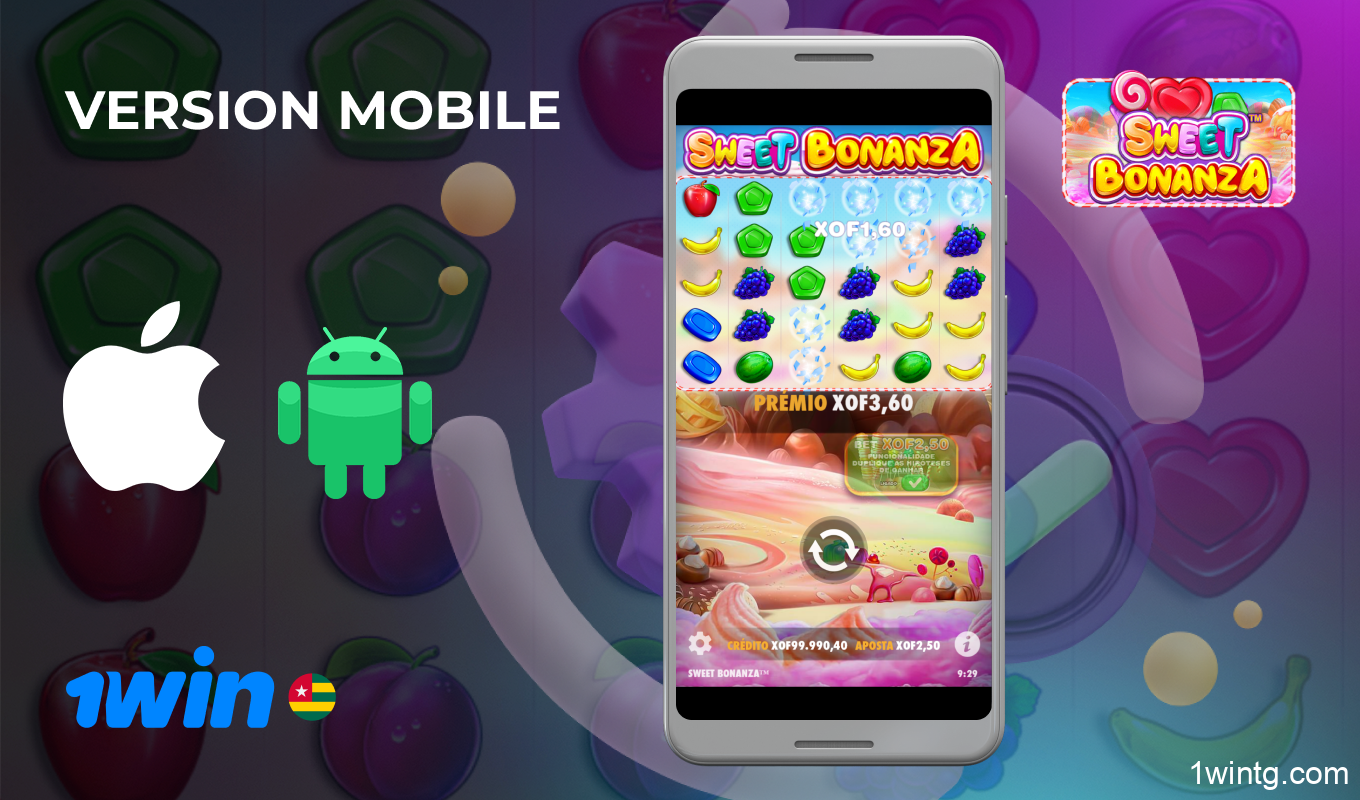 Sweet Bonanza 1win est compatible avec les smartphones Android et iOS, et fonctionne sans problème dans le navigateur ou dans l'application mobile 1win