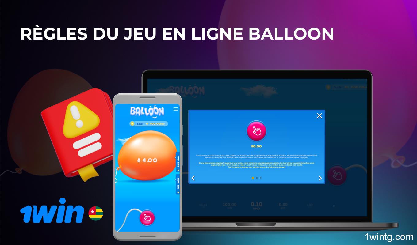 Dans le jeu Balloon sur 1win, vous devez maintenir le bouton enfoncé pour faire augmenter le multiplicateur, puis le relâcher au bon moment pour gagner